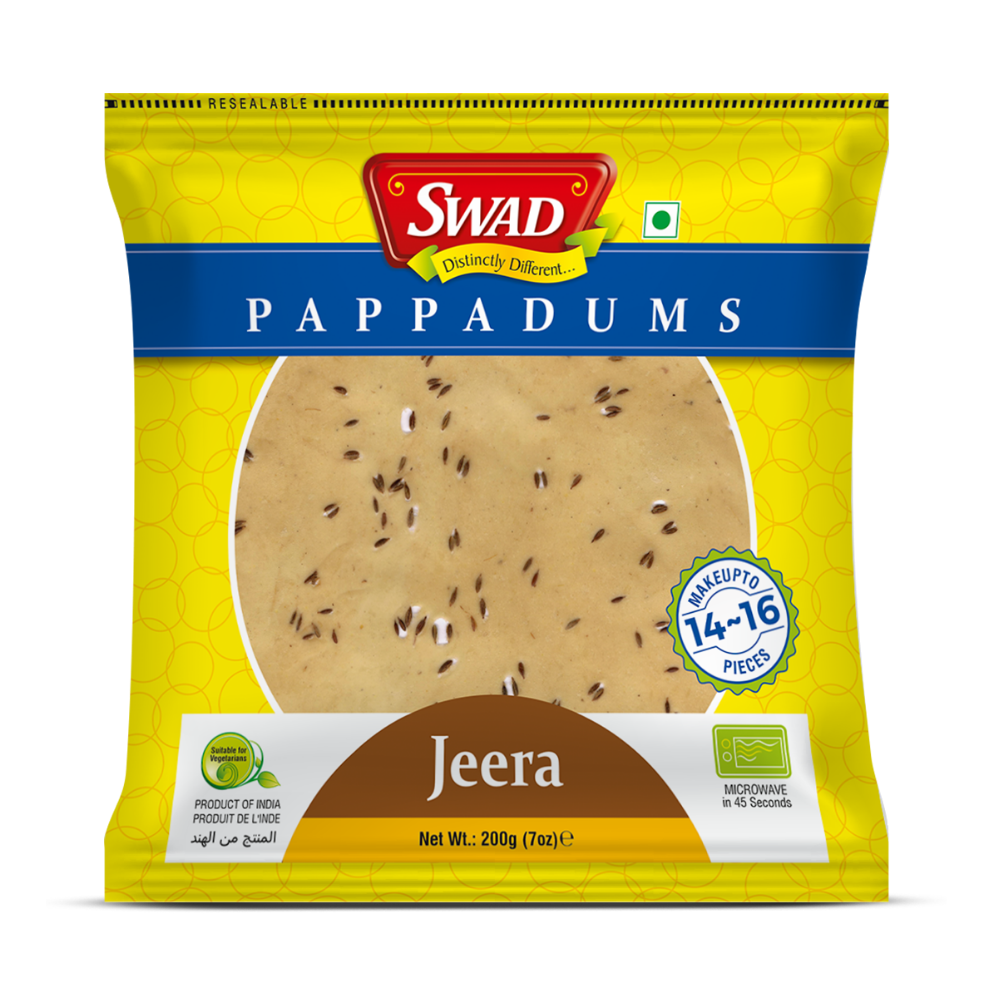 Jeera Pappadums 200g
